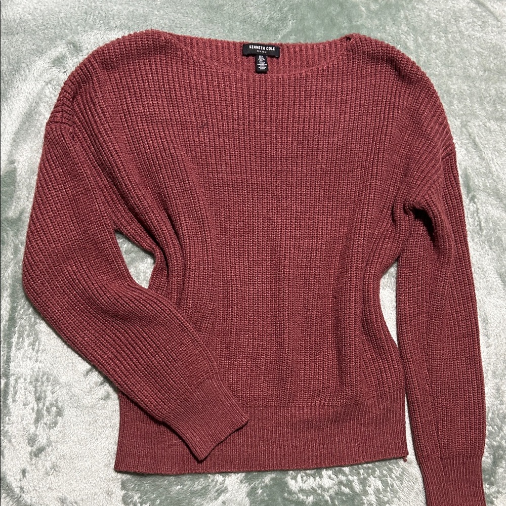 Kenneth Cole New York Burgundy Crew Neck Sweater